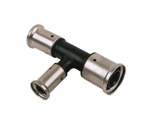 Henco t-stuk 16x14x14 mm, 3x pers, 2x verlopend, kunststof