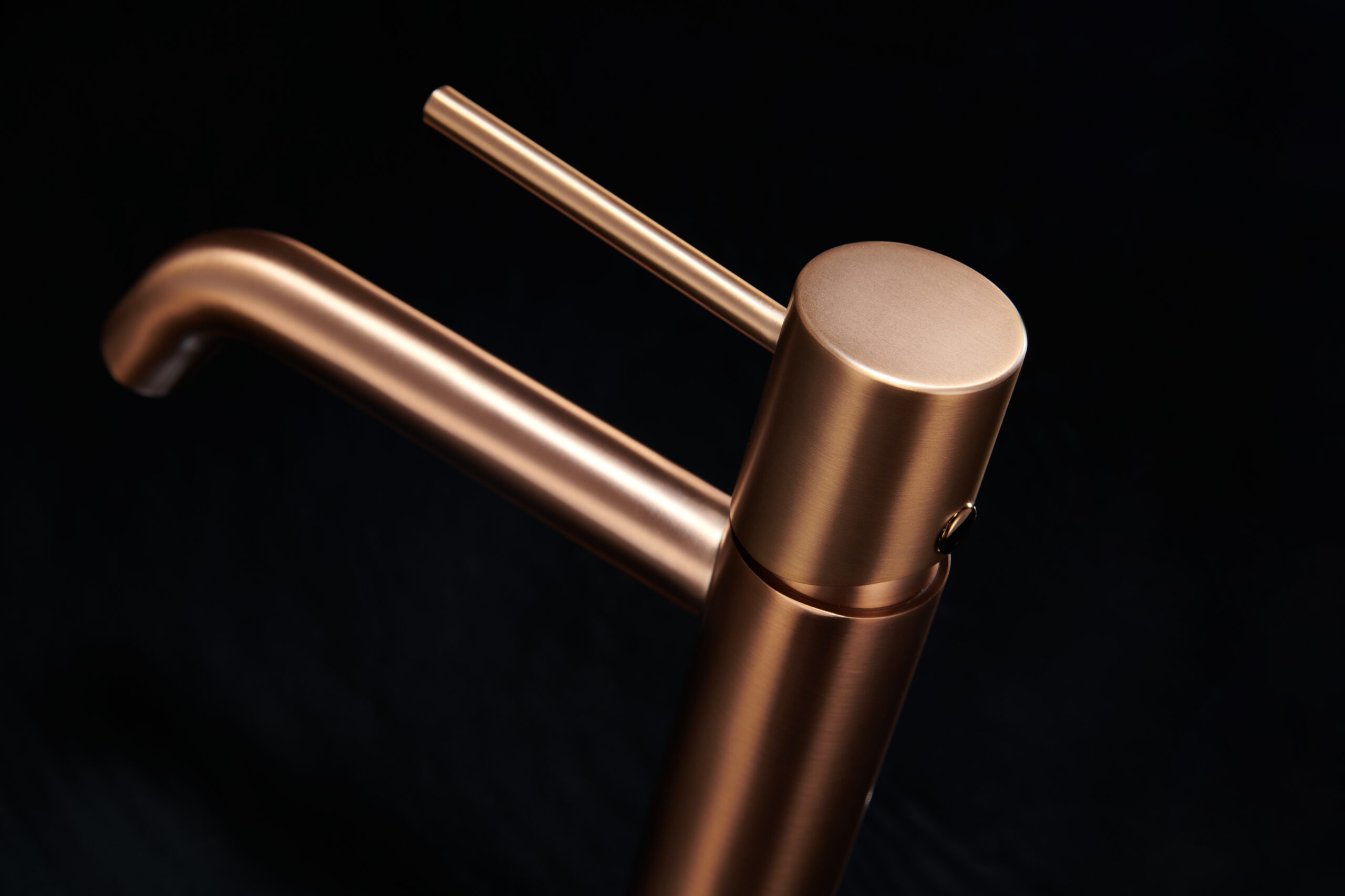 Monza wastafelkraan met één hendel in geborsteld roségoud