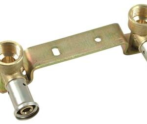Henco muurplaat 16x3/8"x16x3/8", pers x binnendraad, inbouw 153 mm, messing