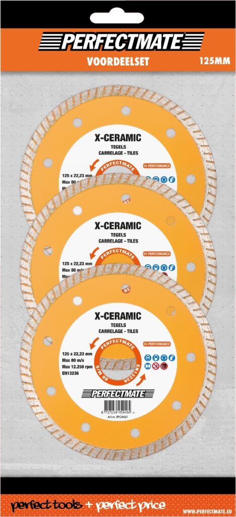 Perfectmate X-Ceramic 3-in-1 voordeelset 125mm, asgat 22.23mm