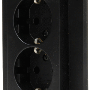 Wandcontactdoos 2V RA mat-zwart HK07