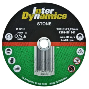 InterDynamics doorslijpschijf 125x3mm, 22.23mm steen (doos)