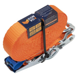 Konvox Spanband 25mm ratel/haak CD 7m  800daN Oranje