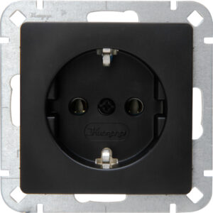 Wandcontactdoos 1V RA mat-zwart HK05