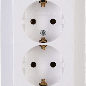 Wandcontactdoos 2V RA arctic wit HK05