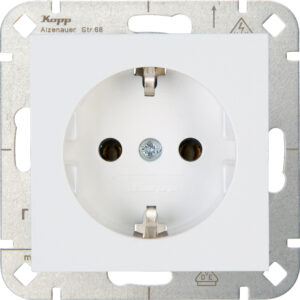 Wandcontactdoos 1V RA mat-wit HK07