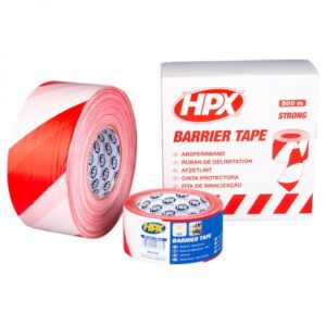Afzetlint - wit/rood 50mm x 100m