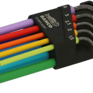 BAHCO C1997LM/9P stiftsleutelset zeskant lang gefosfateerd gekleurd metrisch 9-delig