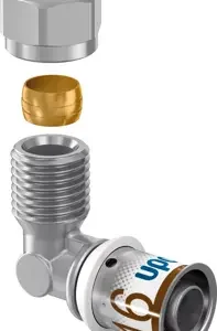 Uponor S-Press Plus perskoppeling knie pers x knel 16 x 10 mm (3/8)