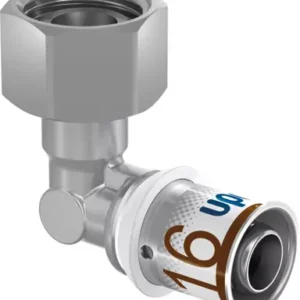 Uponor S-Press Plus perskoppeling knie 2-delige schroefkoppeling met ring 16 x 1/2