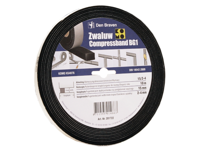Zwaluw Compress Band Eu113 20x10MM 12.5M/C15 Antraciet