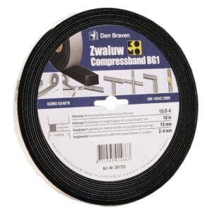 Zwaluw Compress Band FUG BG1 10/2 10x10MM 12,5M/C30 Antraciet