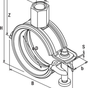 fischer scharnierende snelsluitende pijpbeugel FGRS Universal M8/M10 53 - 59