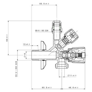 Raminex combi-tapkraan met terugstroomklep - 11062