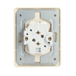 Gira wandcontactdoos 2-voudig zonder randaarde voor enkele inbouwdoos Standaard 55 creme glans (079801)