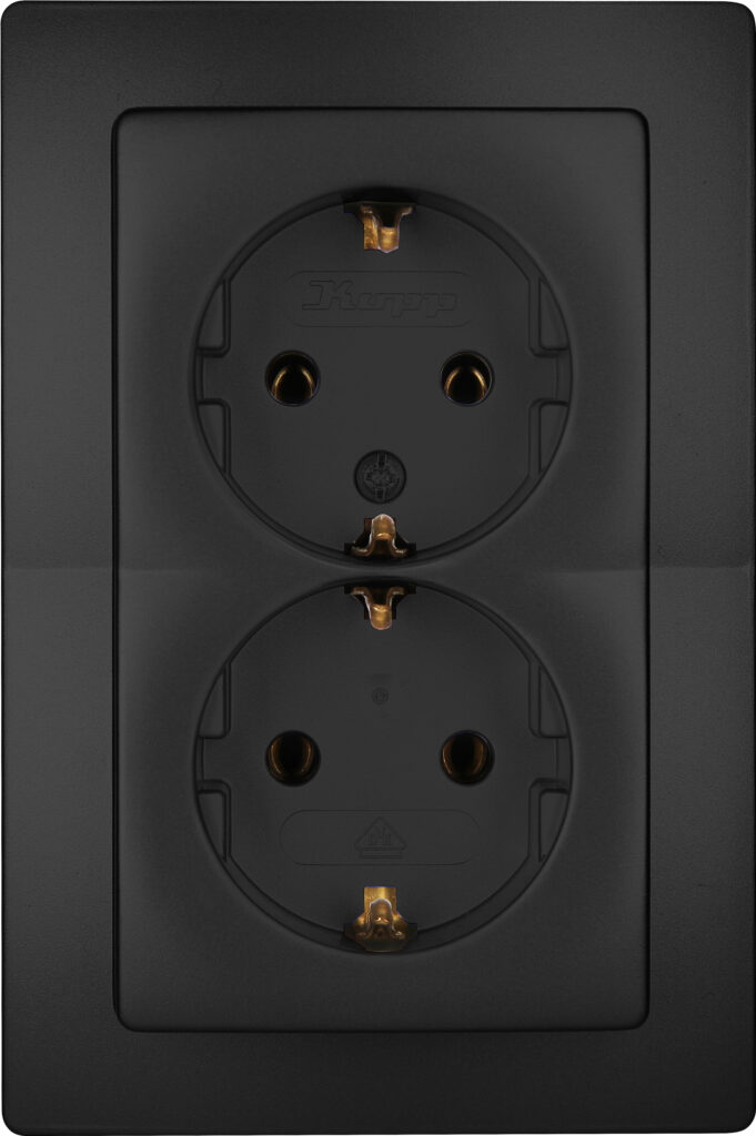 Kopp Wandcontactdoos 2V RA mat-zwart HK05
