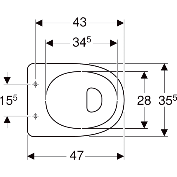 Geberit 300 Basic closetpot (vlakspoel) AO 96 - S8000100000G - Afbeelding 3