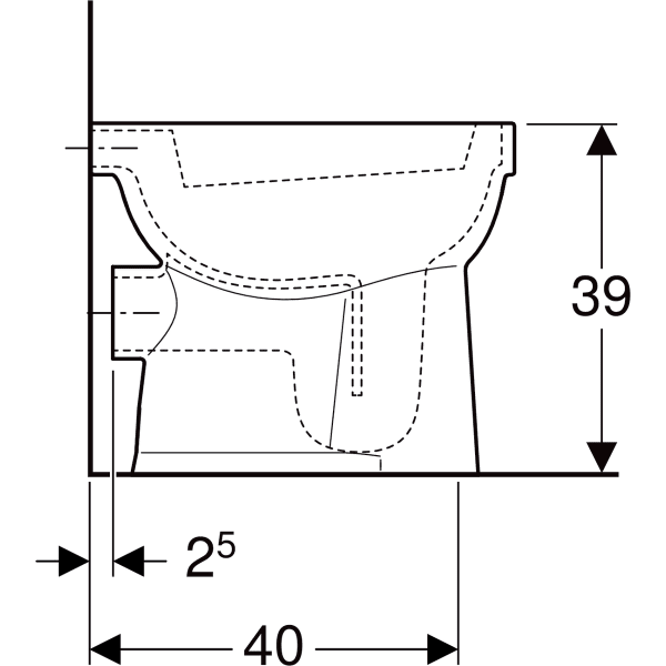 Geberit 300 Basic closetpot (vlakspoel) PK 96 - S8000200000G - Afbeelding 5