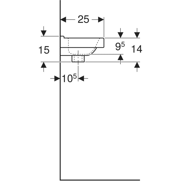 Geberit 300 Basic fontein wit (36 x 25 cm) - S8400100000G - Afbeelding 5