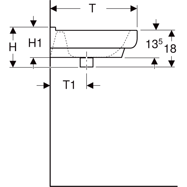 Geberit 300 Basic wastafel wit (60 x 47,5 cm) - S8300300000G - Afbeelding 5