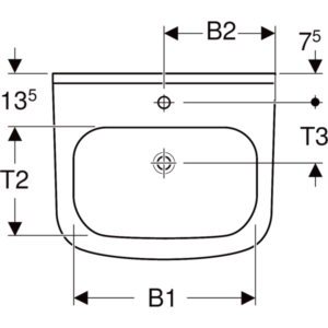 Geberit 300 Basic wastafel wit (60 x 47,5 cm) - S8300300000G