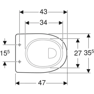 Geberit 300 Comfort closetpot verhoogd model (vlakspoel) (+10cm) PK 84 - S8000800000G