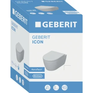 Geberit iCon wandcloset diepspoel combipack met Quick Release, SoftClose zitting (Rimfree® zonder spoelrand) - 501.664.00.1