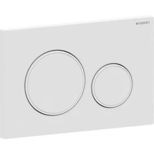 Geberit Sigma20 bedieningsplaat round voor 2-toets spoeling, ringen chroom, afdekplaat en toetsen wit - 115.882.KJ.1