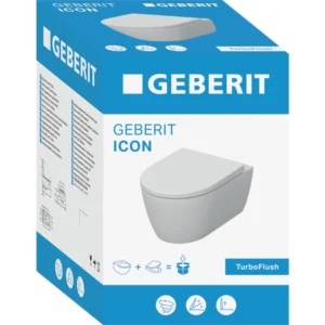 Geberit iCon wandcloset diepspoel combipack met TurboFlush en Quick Release, SoftClose zitting - 503.045.00.1