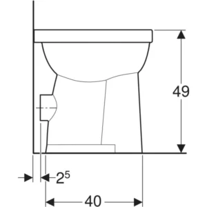 Geberit 300 Comfort closetpot verhoogd model (vlakspoel) (+10cm) PK 84 - S8000800000G