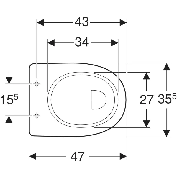 Geberit 300 Comfort closetpot verhoogd model (vlakspoel) (+6cm) PK 93 - S8000600000G - Afbeelding 3