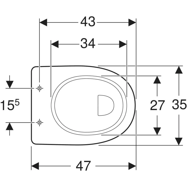 Geberit 300 Comfort closetpot verhoogd model (vlakspoel) (+6cm) AO 93 - S8000700000G - Afbeelding 3