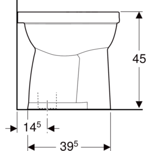 Geberit 300 Comfort closetpot verhoogd model (vlakspoel) (+6cm) AO 93 - S8000700000G