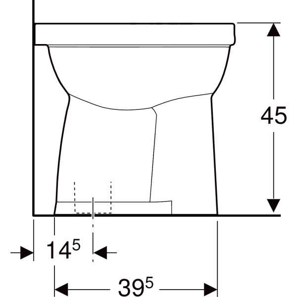 Geberit 300 Comfort closetpot verhoogd model (vlakspoel) (+6cm) AO 93 - S8000700000G - Afbeelding 5