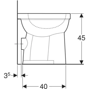Geberit 300 Comfort closetpot verhoogd model (vlakspoel) (+6cm) PK 93 - S8000600000G