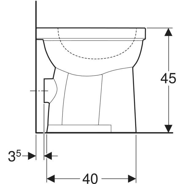 Geberit 300 Comfort closetpot verhoogd model (vlakspoel) (+6cm) PK 93 - S8000600000G - Afbeelding 5