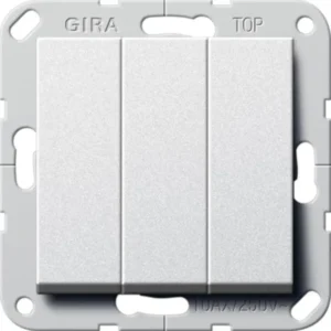 Gira 1-polige schakelaar 3-voudig Systeem 55 aluminium mat (283026)