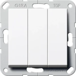 Gira 1-polige schakelaar 3-voudig Systeem 55 wit glans (283003)