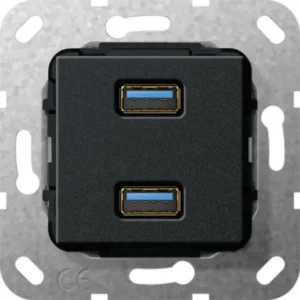 Gira basiselement USB 3.0 zwart (568510)