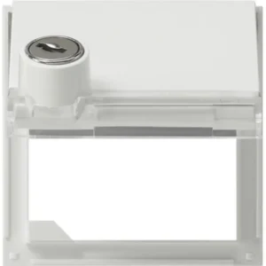 Gira adapterraam met klapdeksel, slot en tekstkader TX44 wit (069466)