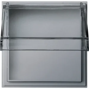 Gira adapterraam met klapdeksel transparant TX44 aluminium (040965)