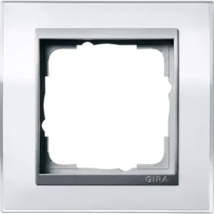 Gira afdekraam 1-voudig Event Clear wit glans/aluminium mat (0211726)