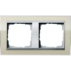 Gira afdekraam 2-voudig Event Clear zand glans/aluminium mat (0212776)