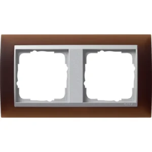 Gira afdekraam 2-voudig Event Opaque donkerbruin mat/aluminium mat (021259)