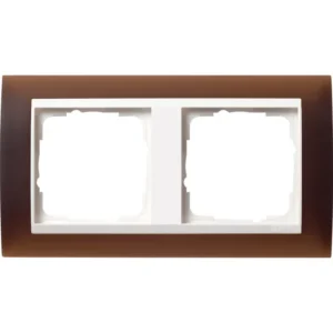 Gira afdekraam 2-voudig Event Opaque donkerbruin mat/wit glans (0212331)
