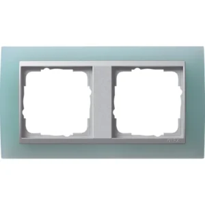 Gira afdekraam 2-voudig Event Opaque mint mat/aluminium mat (021251)