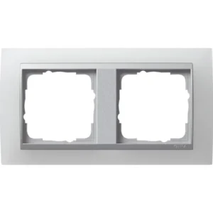 Gira afdekraam 2-voudig Event Opaque wit mat/aluminium mat (021250)