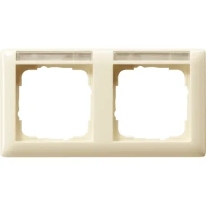 Gira afdekraam 2-voudig horizontaal met tekstkader Standaard 55 creme glans (109201)