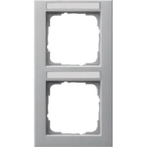Gira afdekraam 2-voudig verticaal tekstkader E2 aluminium mat (110225)