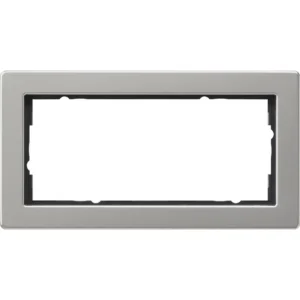 Gira afdekraam 2-voudig zonder middenstijl E2 edelstaal (100233)
